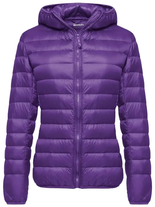 Women's Packable Down Jacket Ultra Lightweight Puffer Coat Short With Hood ThermoLite I