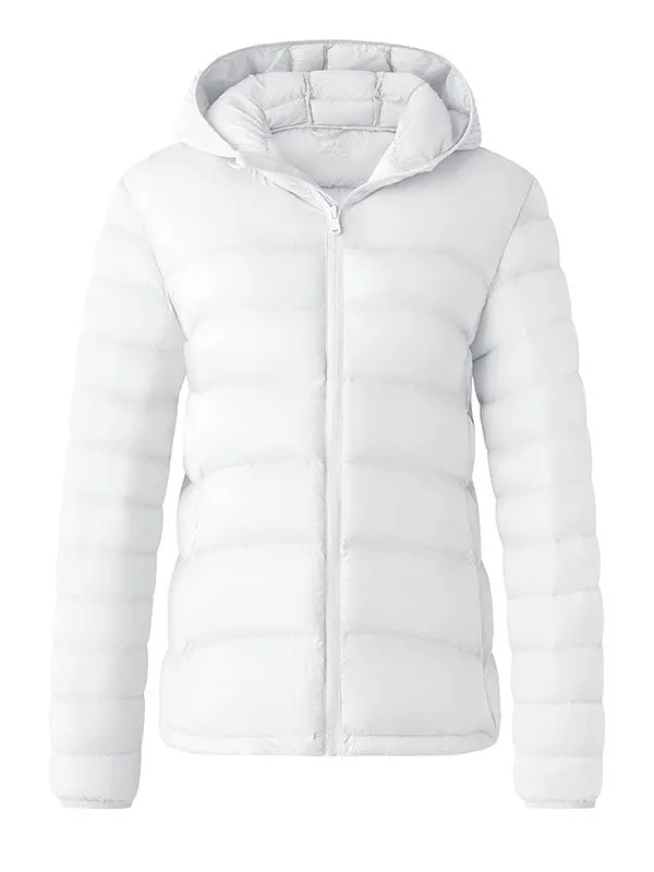 Women's Packable Winter Jacket Lightweight Puffer Jacket Hooded Short Outwear