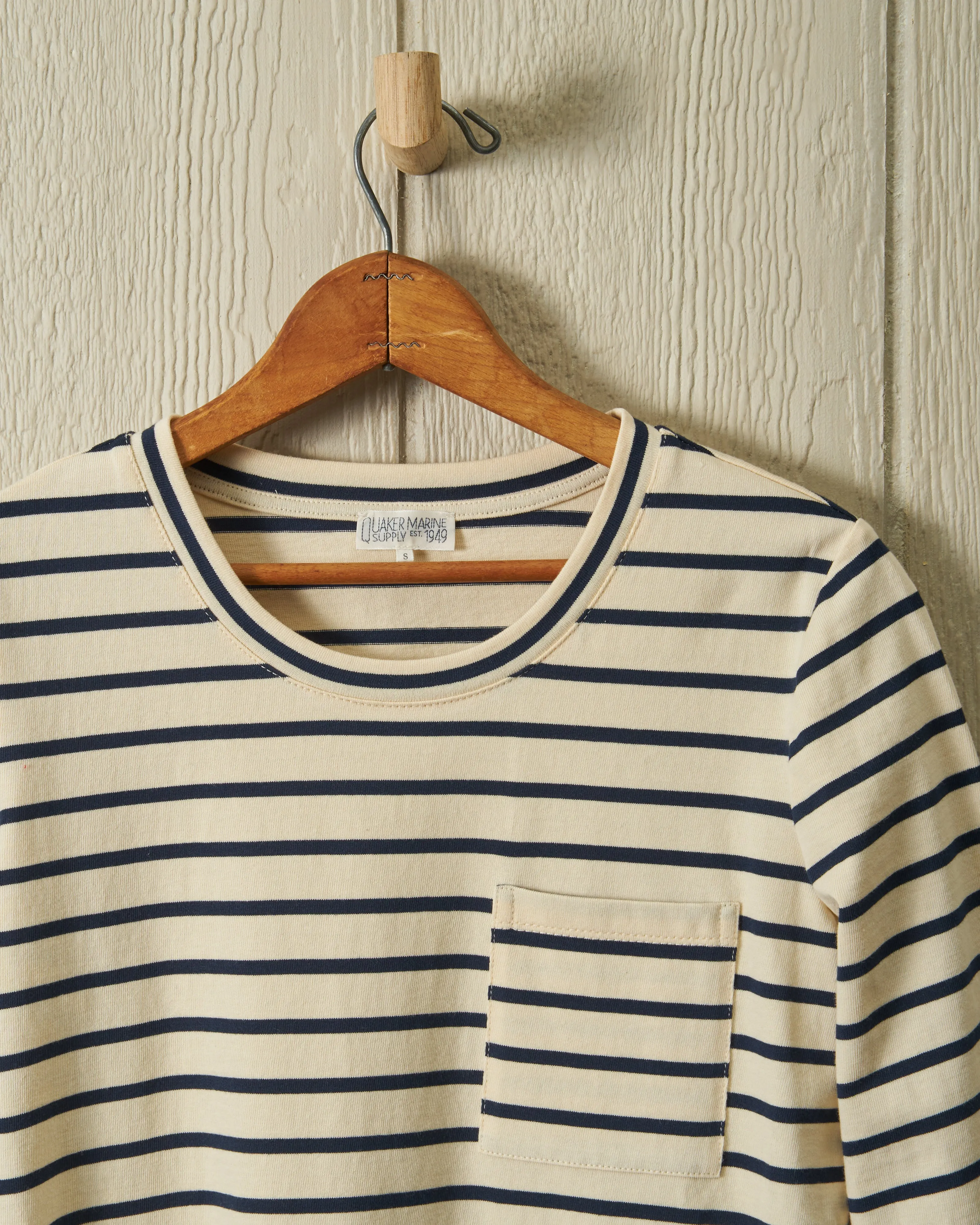 Women's Seafarer Tee in Cream/Navy